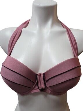 Mauve Pink Halter Bikini Top